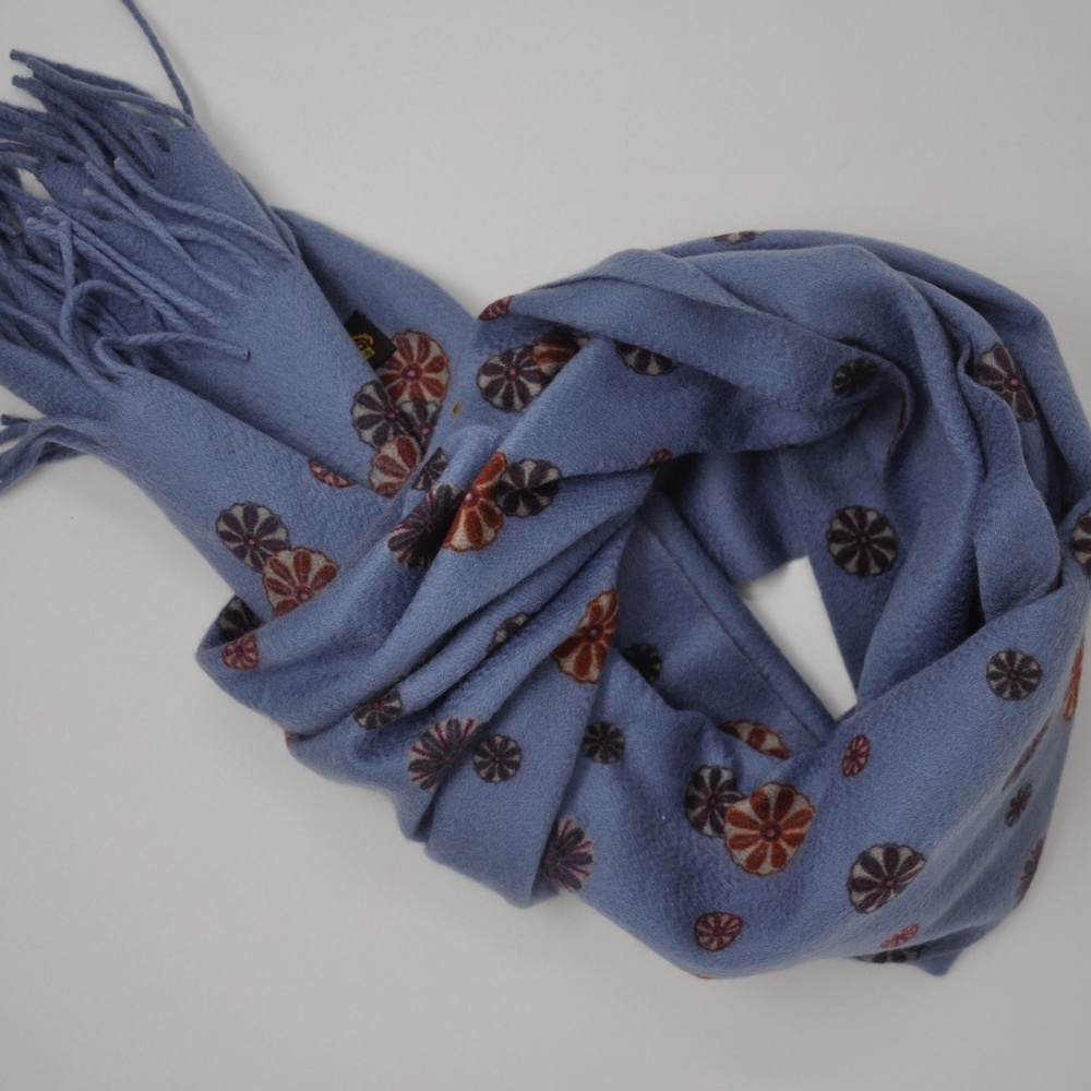 Loro Piana cashmere large rectangle scarf Blue